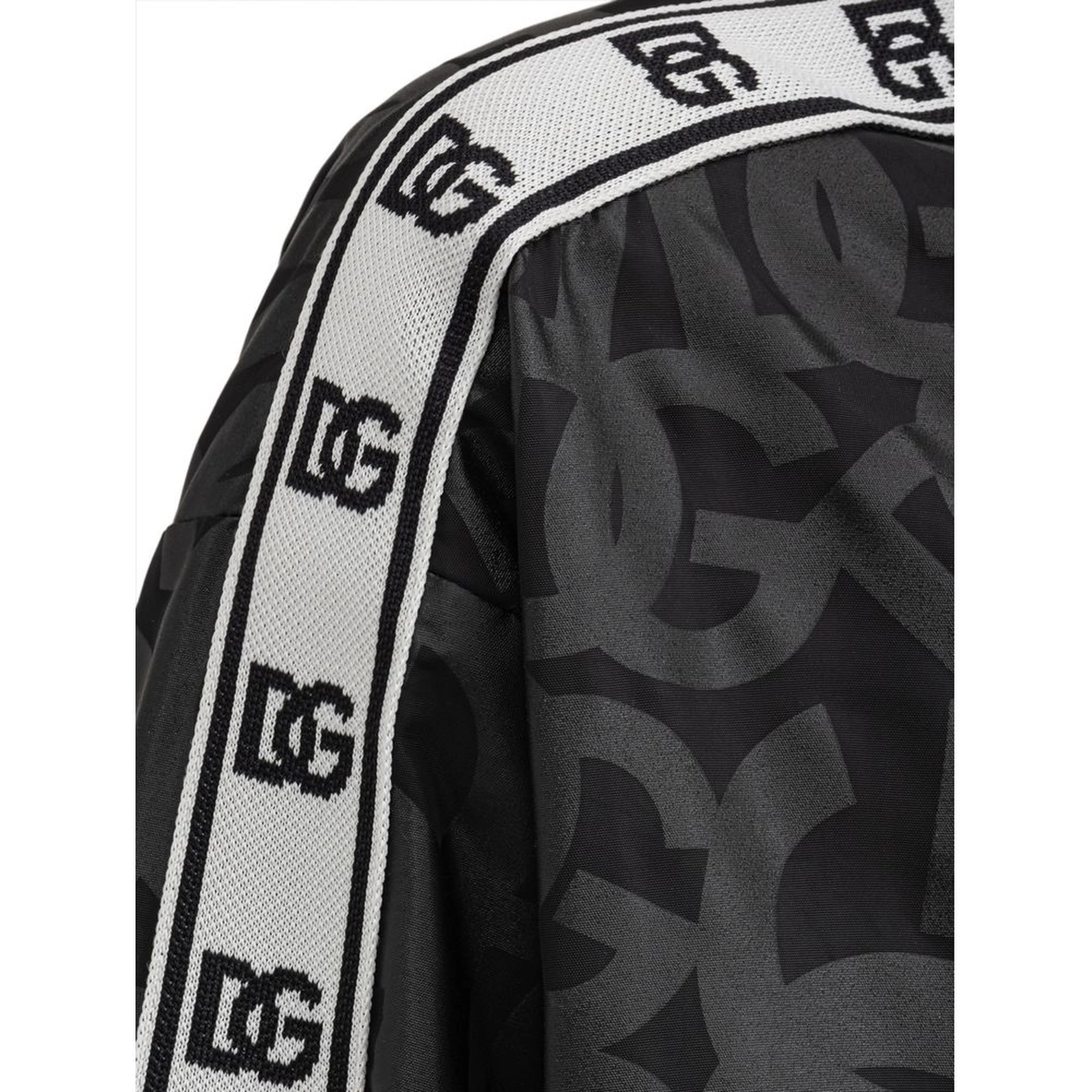 Black polyester track jacket