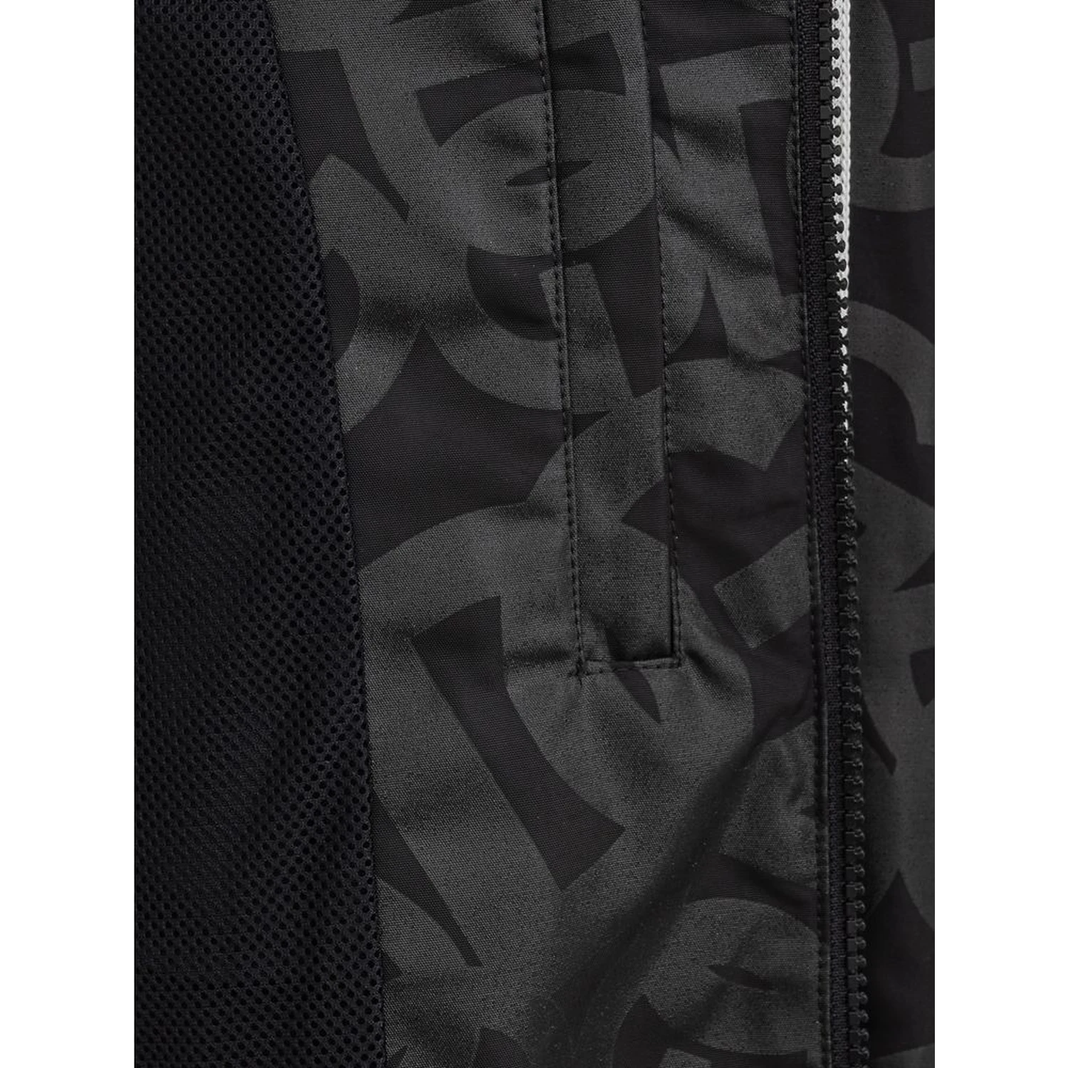 Black polyester track jacket
