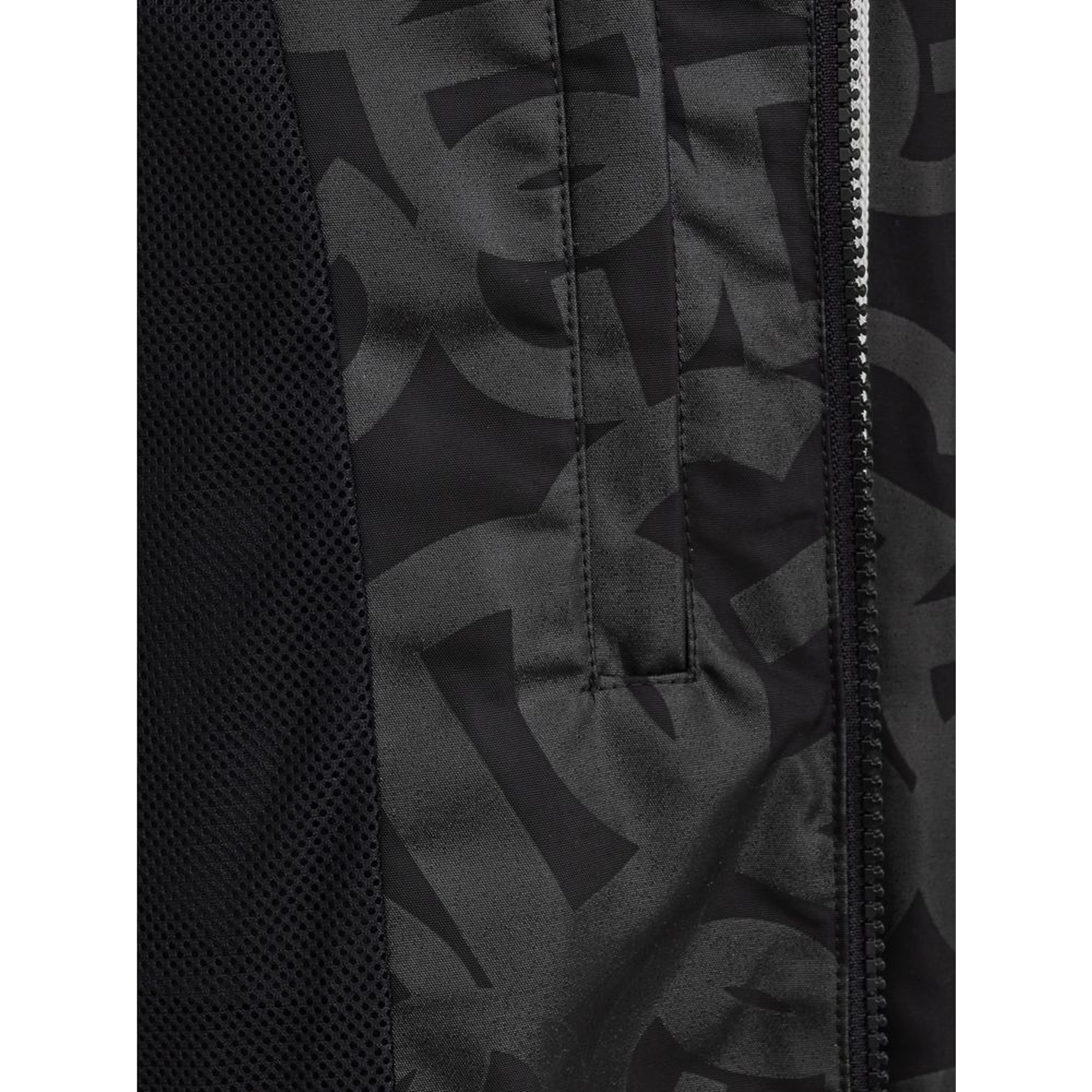 Black polyester track jacket