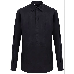Navy Blue Cotton Dress Shirt
