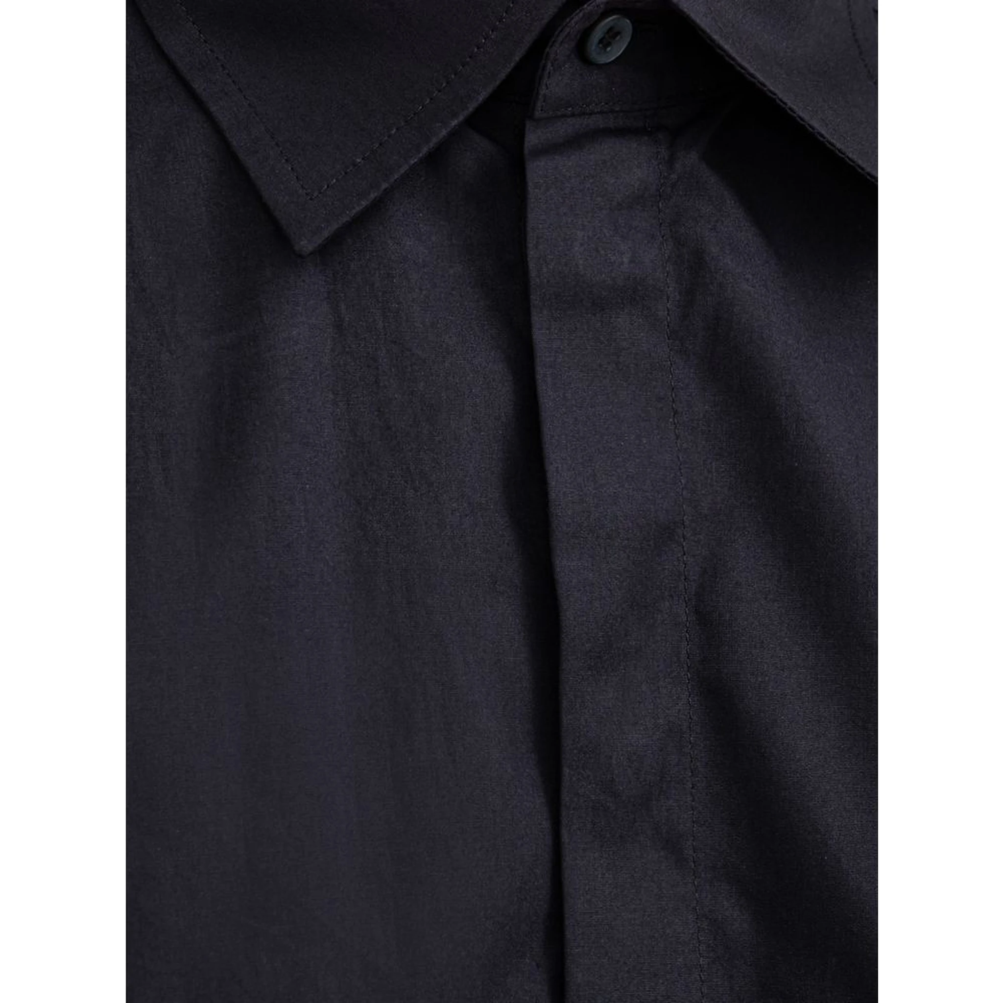 Navy Blue Cotton Dress Shirt