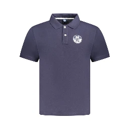 Blue Cotton Polo Shirt