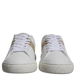 White Brown Greca Print TPU Low Top Men Sneakers Shoes