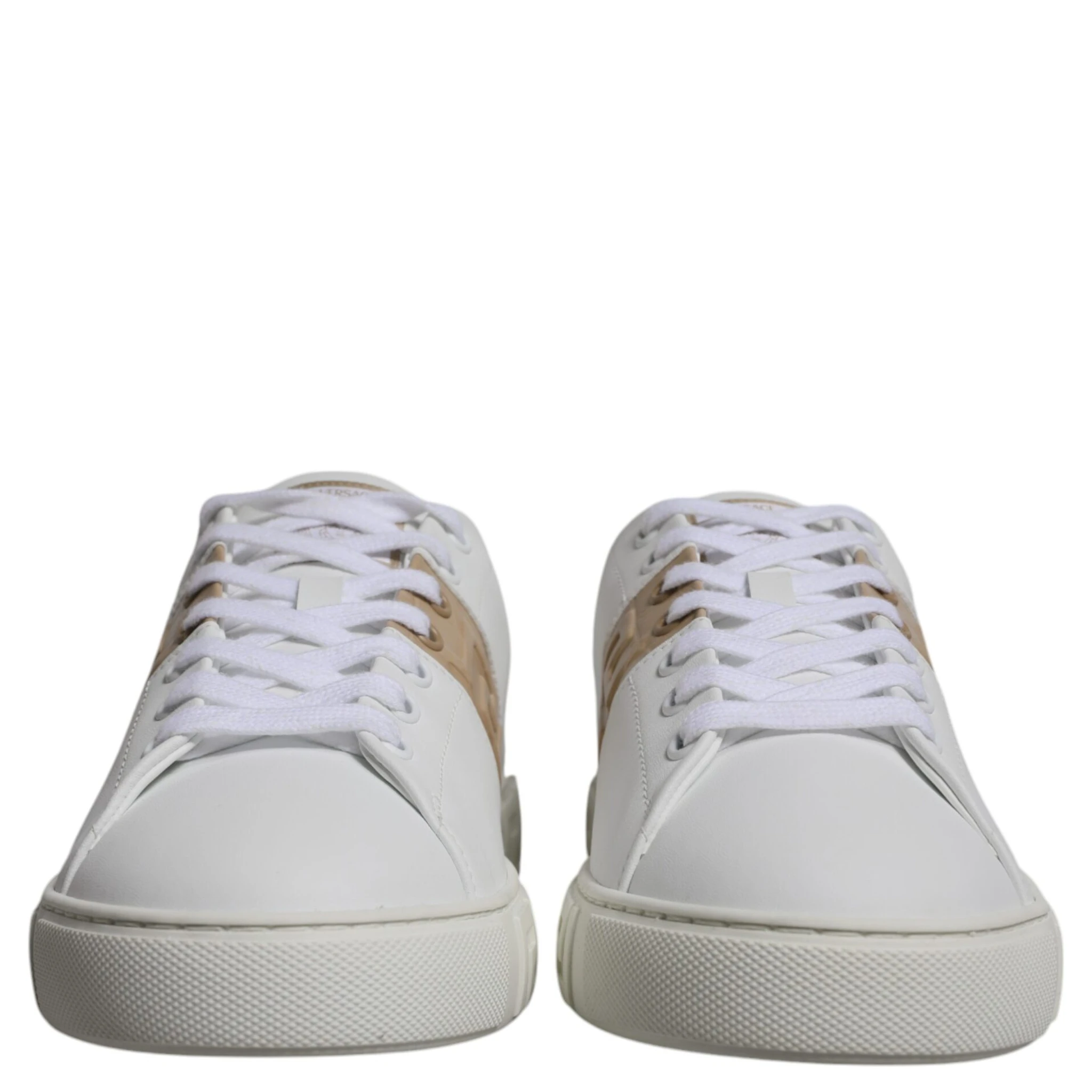 White Brown Greca Print TPU Low Top Men Sneakers Shoes