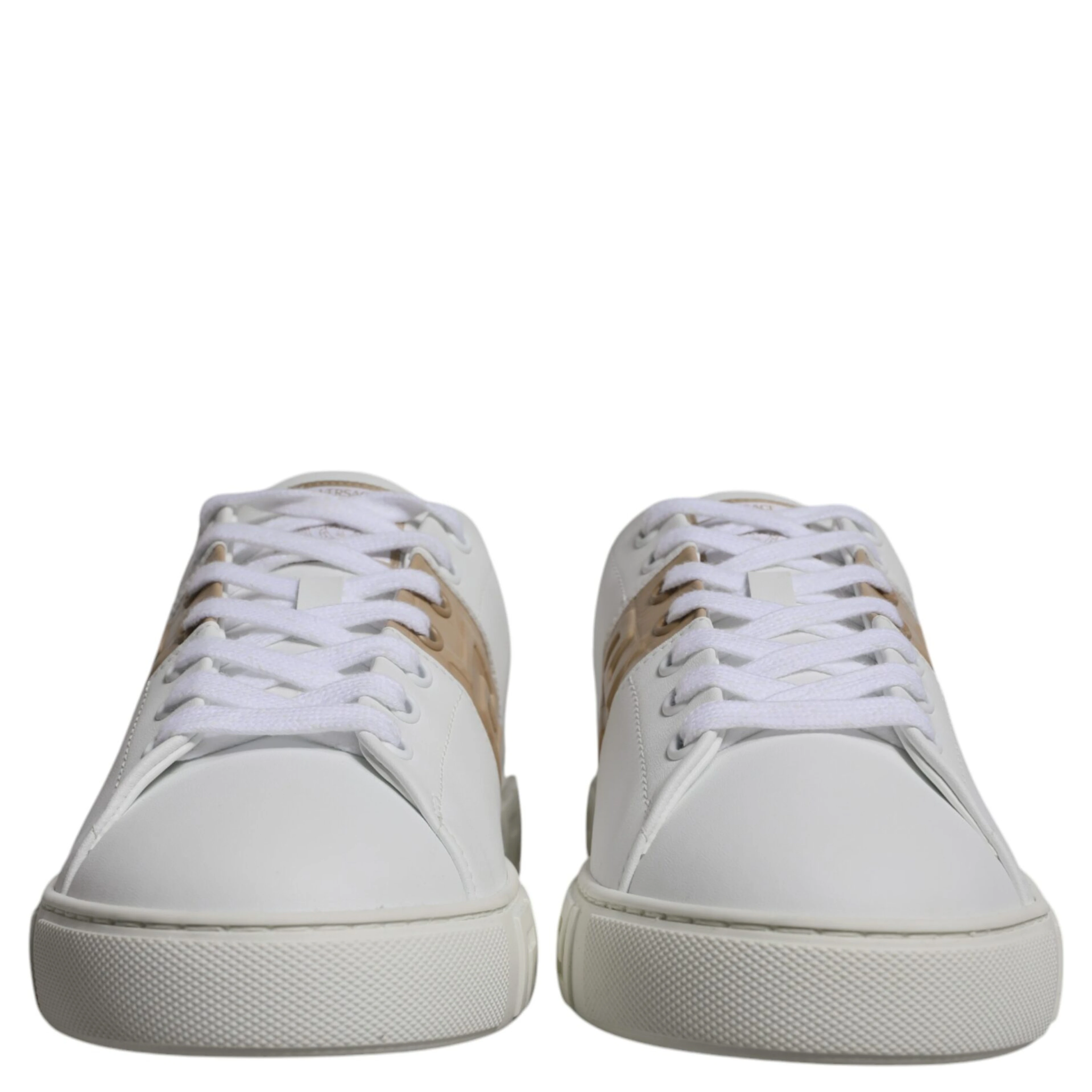 White Brown Greca Print TPU Low Top Men Sneakers Shoes