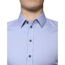 Light Blue Cotton Slim Fit SICILIA Dress Shirt