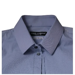 Light Blue Cotton Slim Fit SICILIA Dress Shirt