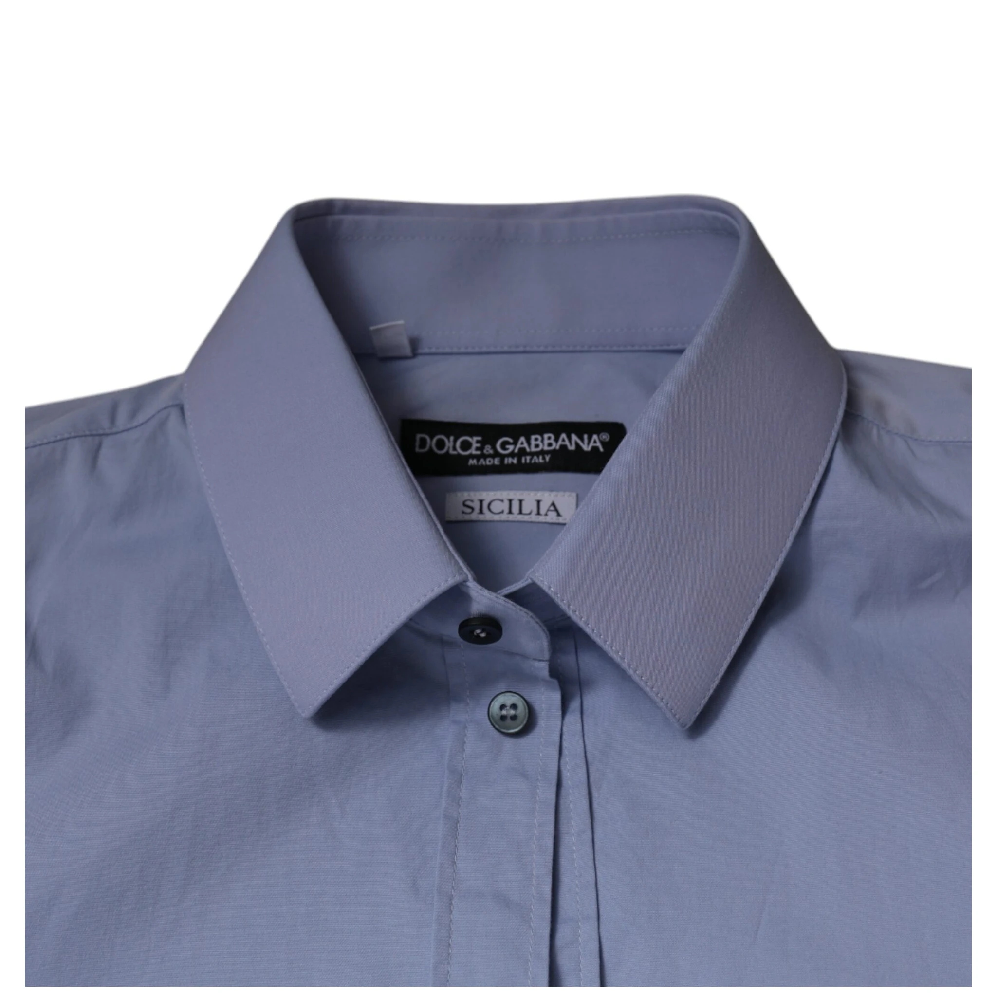 Light Blue Cotton Slim Fit SICILIA Dress Shirt