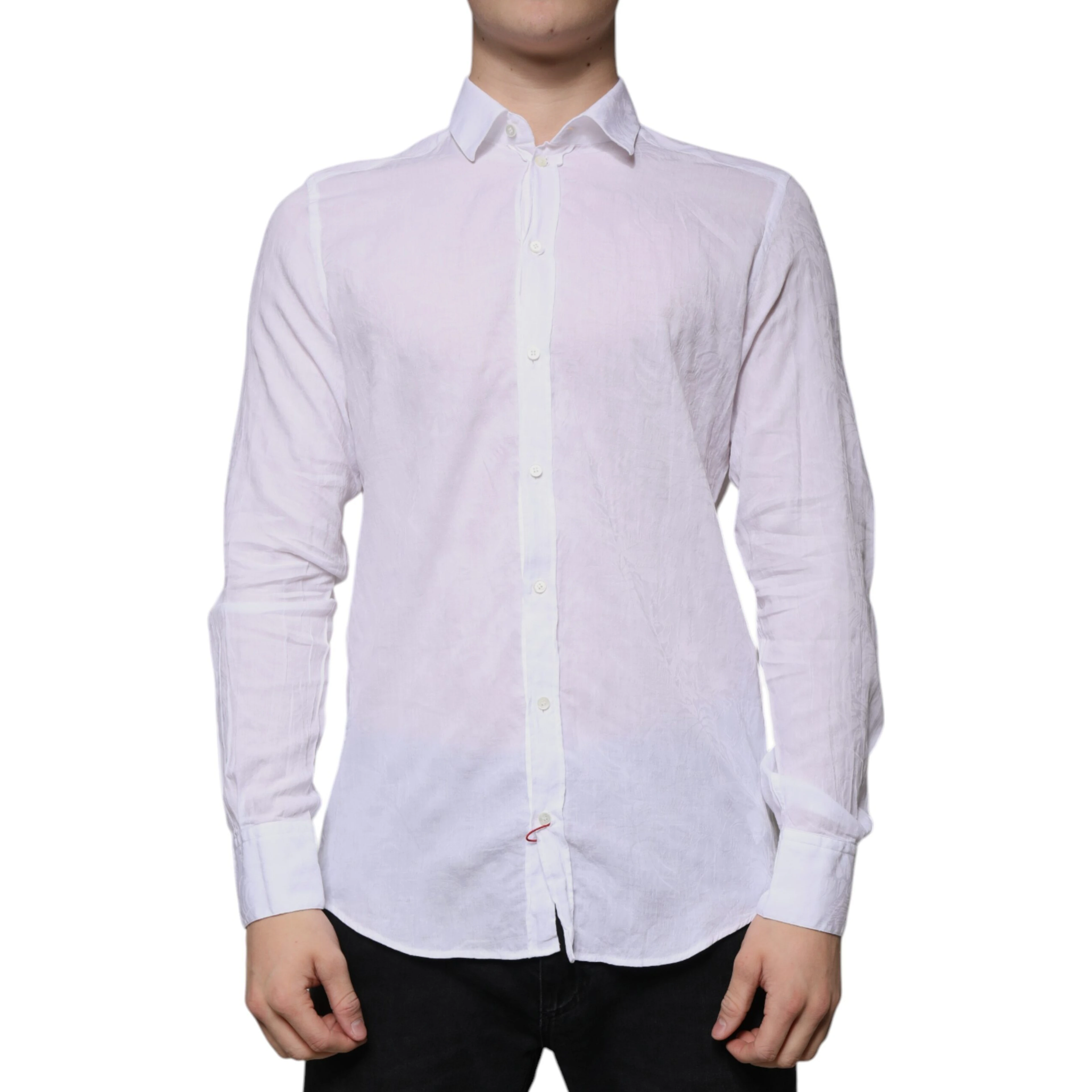 White Cotton Slim Fit Men Formal Dress Shirt