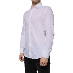 White Cotton Slim Fit Men Formal Dress Shirt