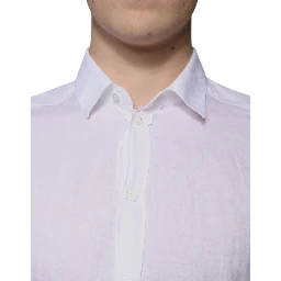 White Cotton Slim Fit Men Formal Dress Shirt