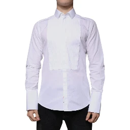 White Bib Cotton Poplin GOLD Men Formal Shirt
