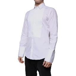 White Bib Cotton Poplin GOLD Men Formal Shirt