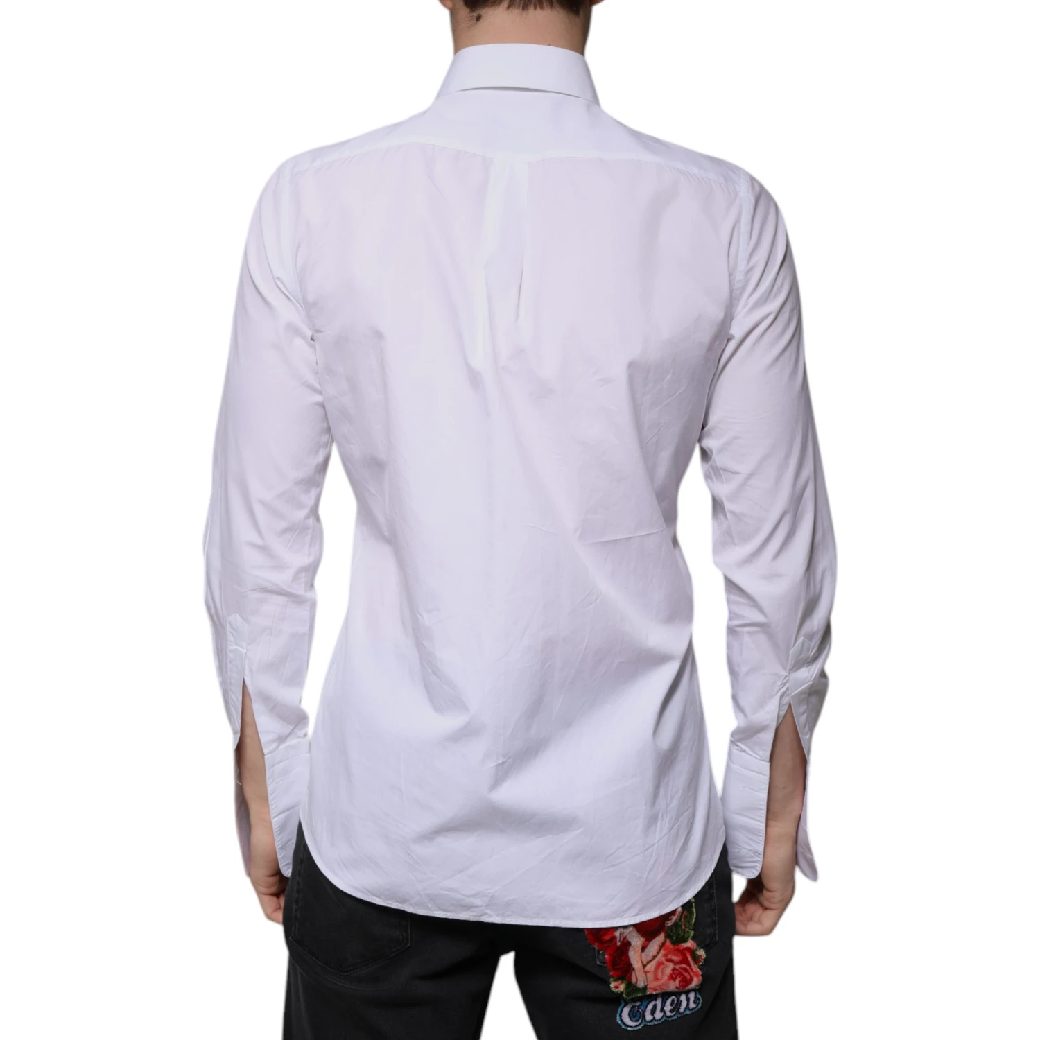 White Bib Cotton Poplin GOLD Men Formal Shirt