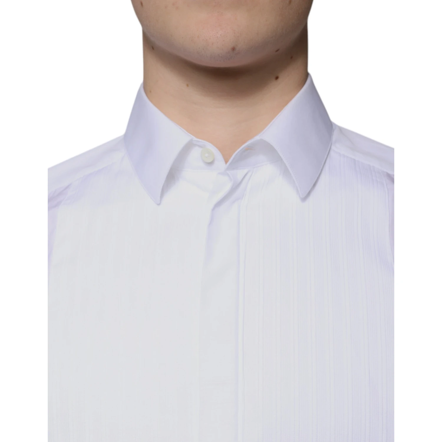White Bib Cotton Poplin GOLD Men Formal Shirt