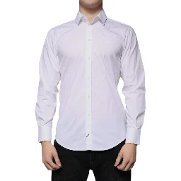 White Cotton Slim Fit Men MARTINI Dress Shirt
