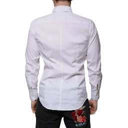 White Cotton Slim Fit Men MARTINI Dress Shirt