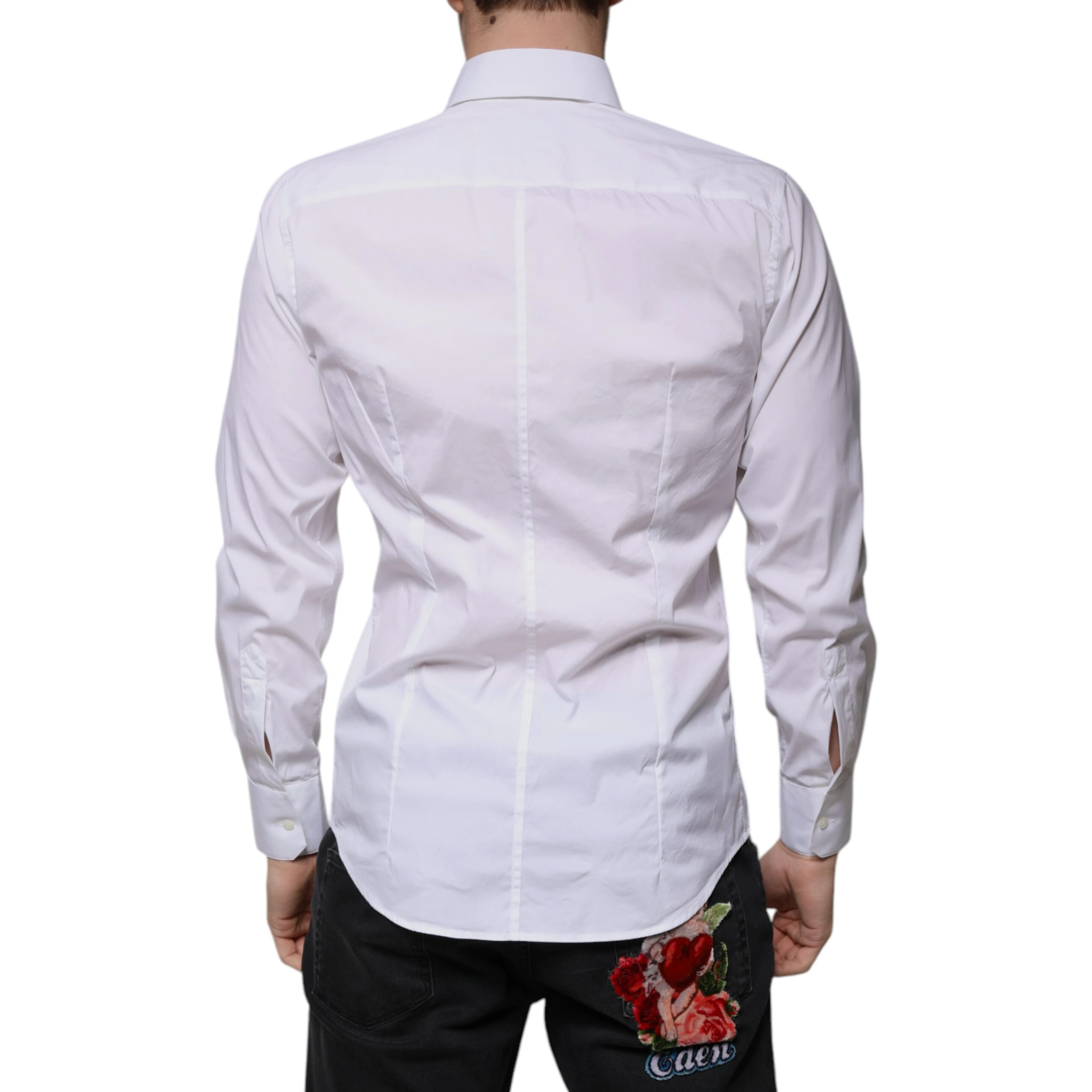 White Cotton Slim Fit Men MARTINI Dress Shirt