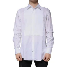White Bib Cotton Poplin GOLD Formal Shirt