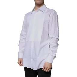 White Bib Cotton Poplin GOLD Formal Shirt