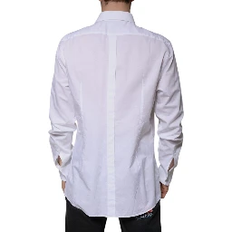 White Bib Cotton Poplin GOLD Formal Shirt