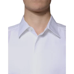 White Bib Cotton Poplin GOLD Formal Shirt