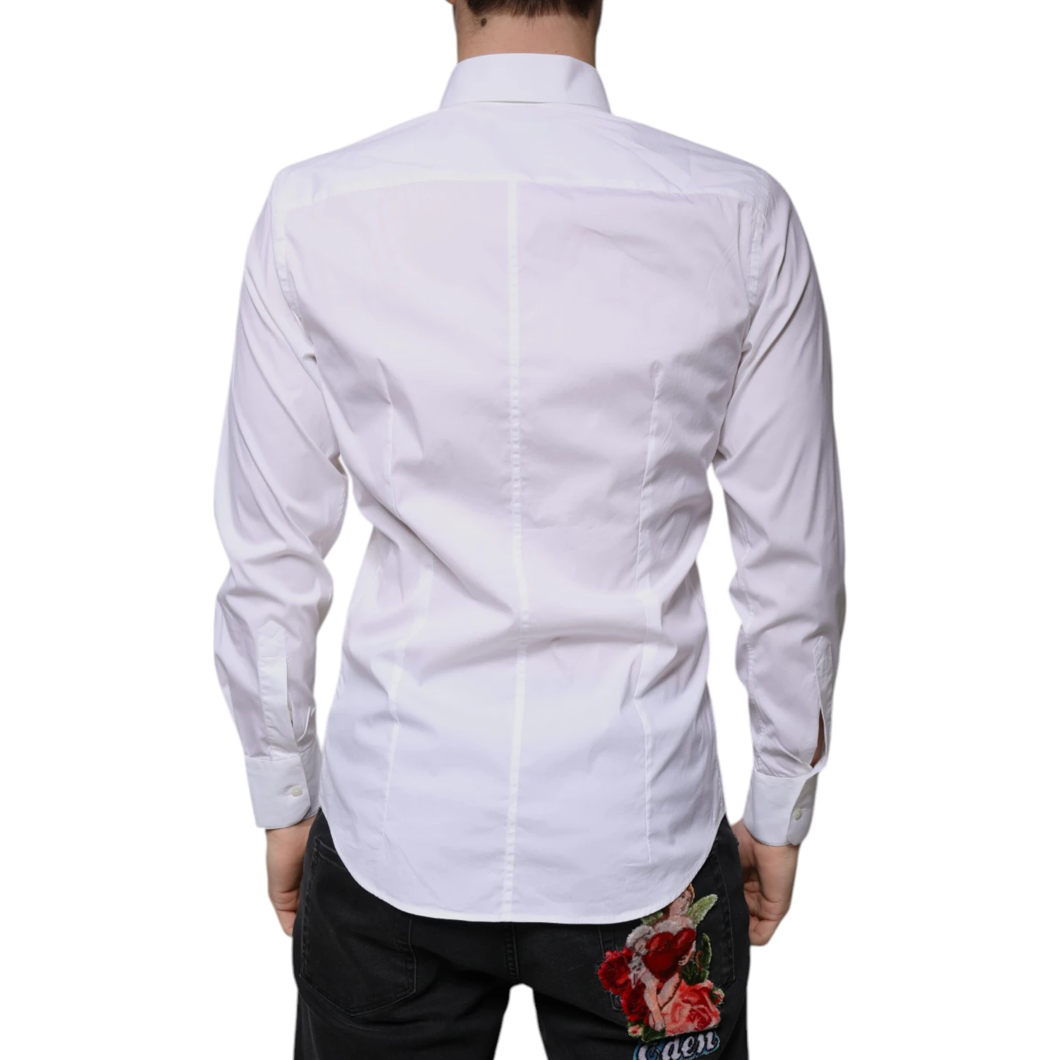 White Cotton Blend Formal MARTINI Shirt