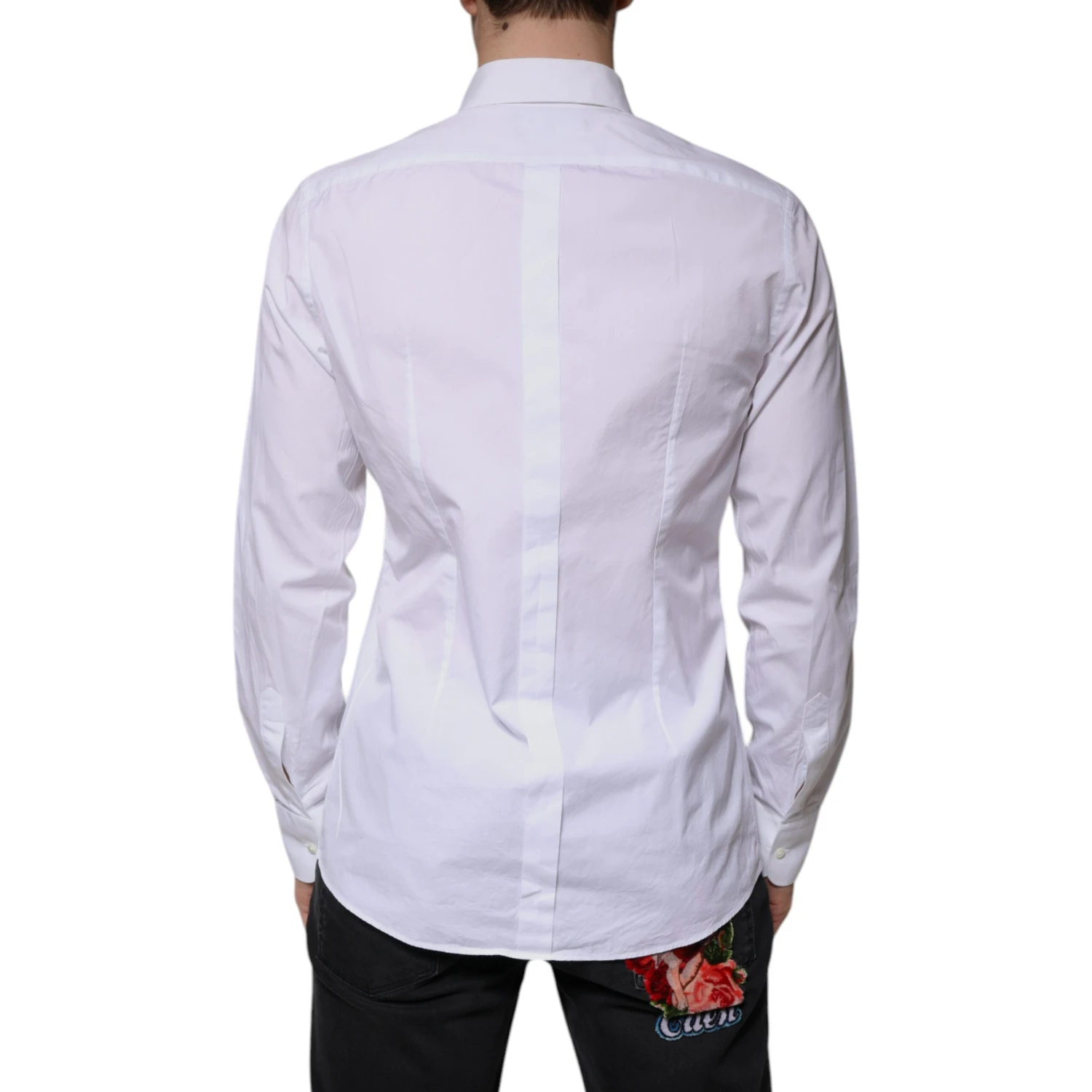 White Bib Cotton Poplin GOLD Men Formal Shirt