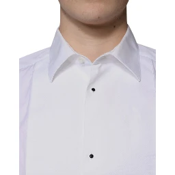 White Bib Cotton Poplin GOLD Men Formal Shirt