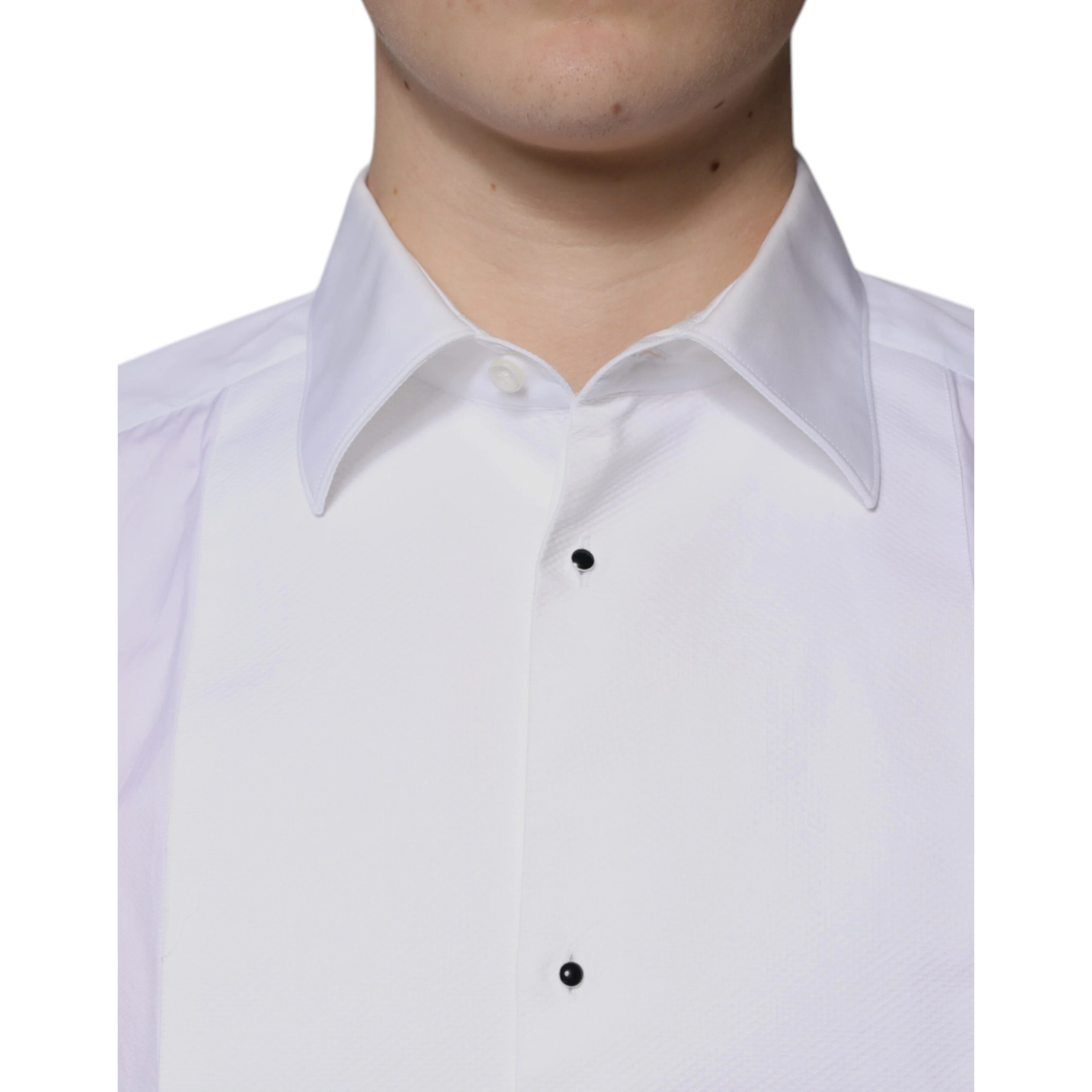 White Bib Cotton Poplin GOLD Men Formal Shirt