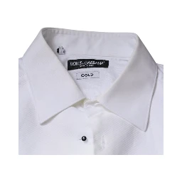 White Bib Cotton Poplin GOLD Men Formal Shirt