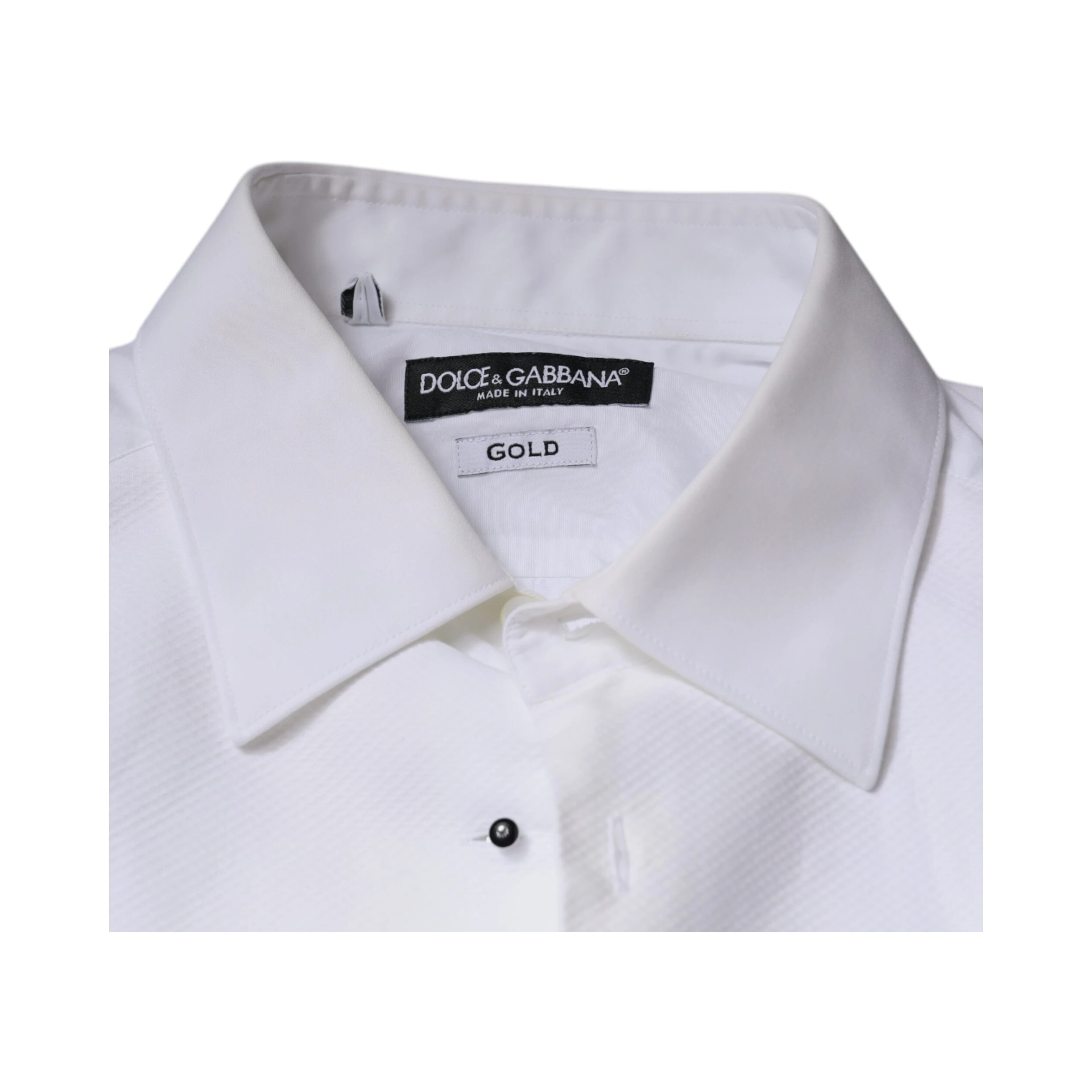 White Bib Cotton Poplin GOLD Men Formal Shirt