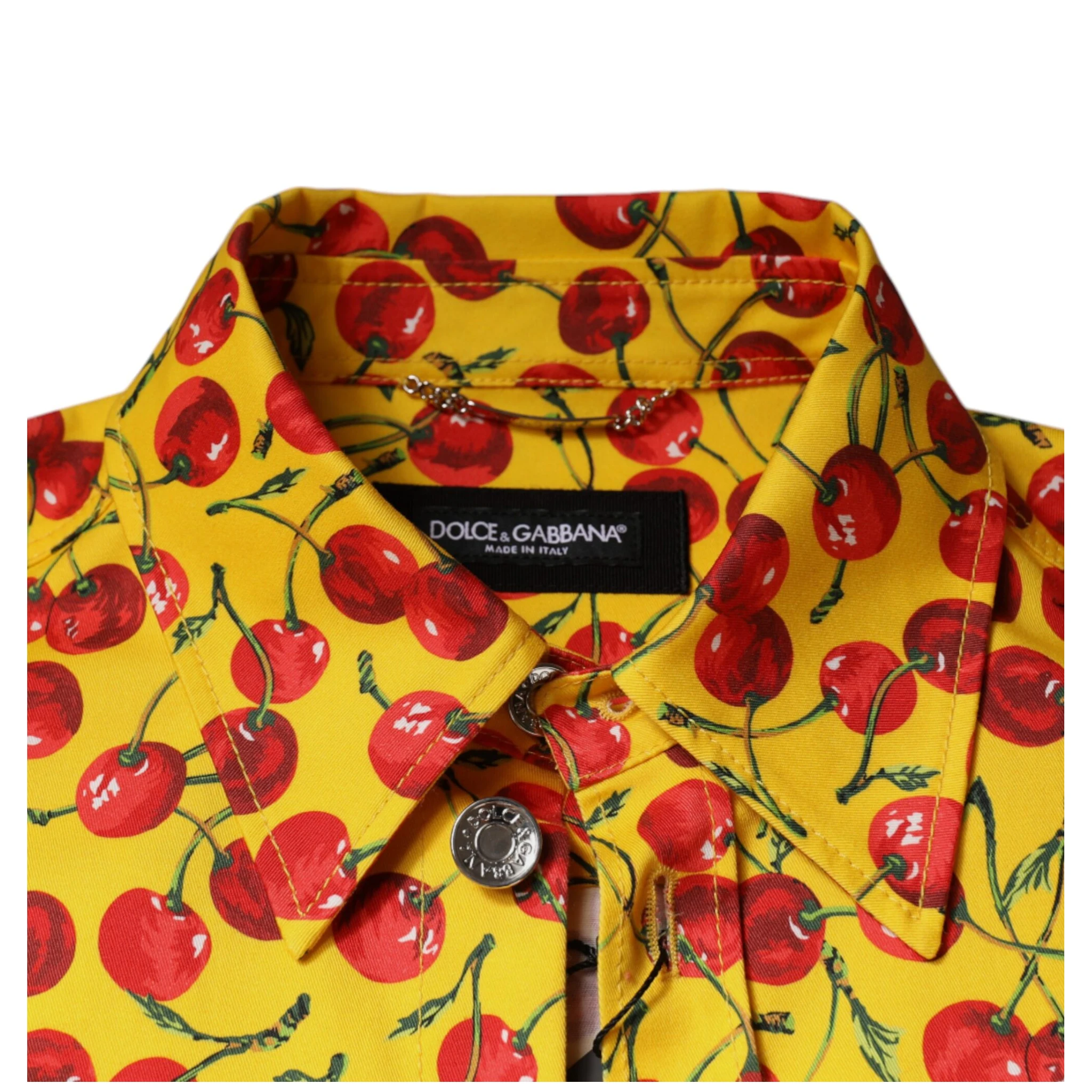 Yellow Cherry Button Down Men Casual Shirt
