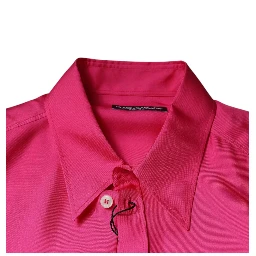Pink Silk Collared Button Down Men Shirt