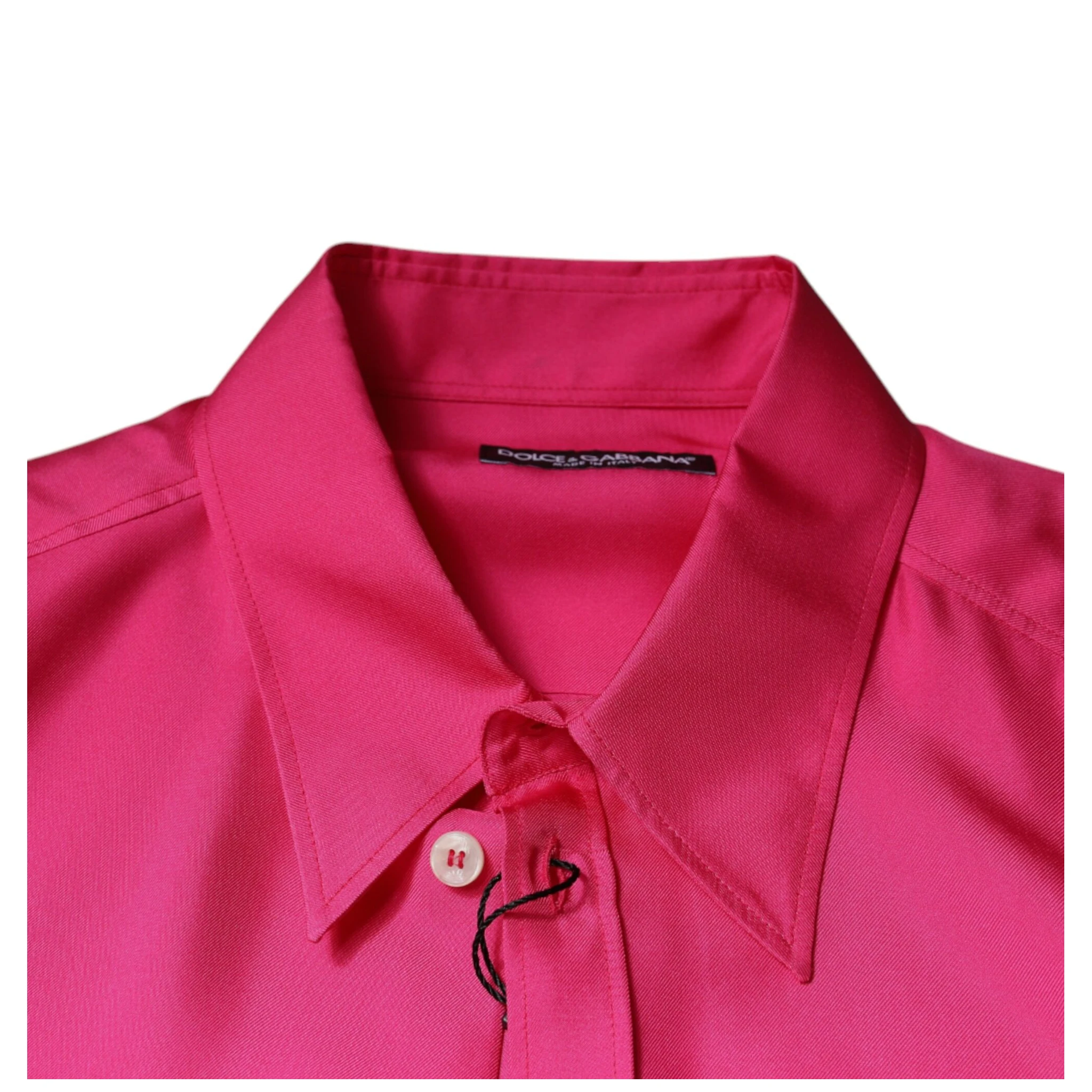 Pink Silk Collared Button Down Men Shirt