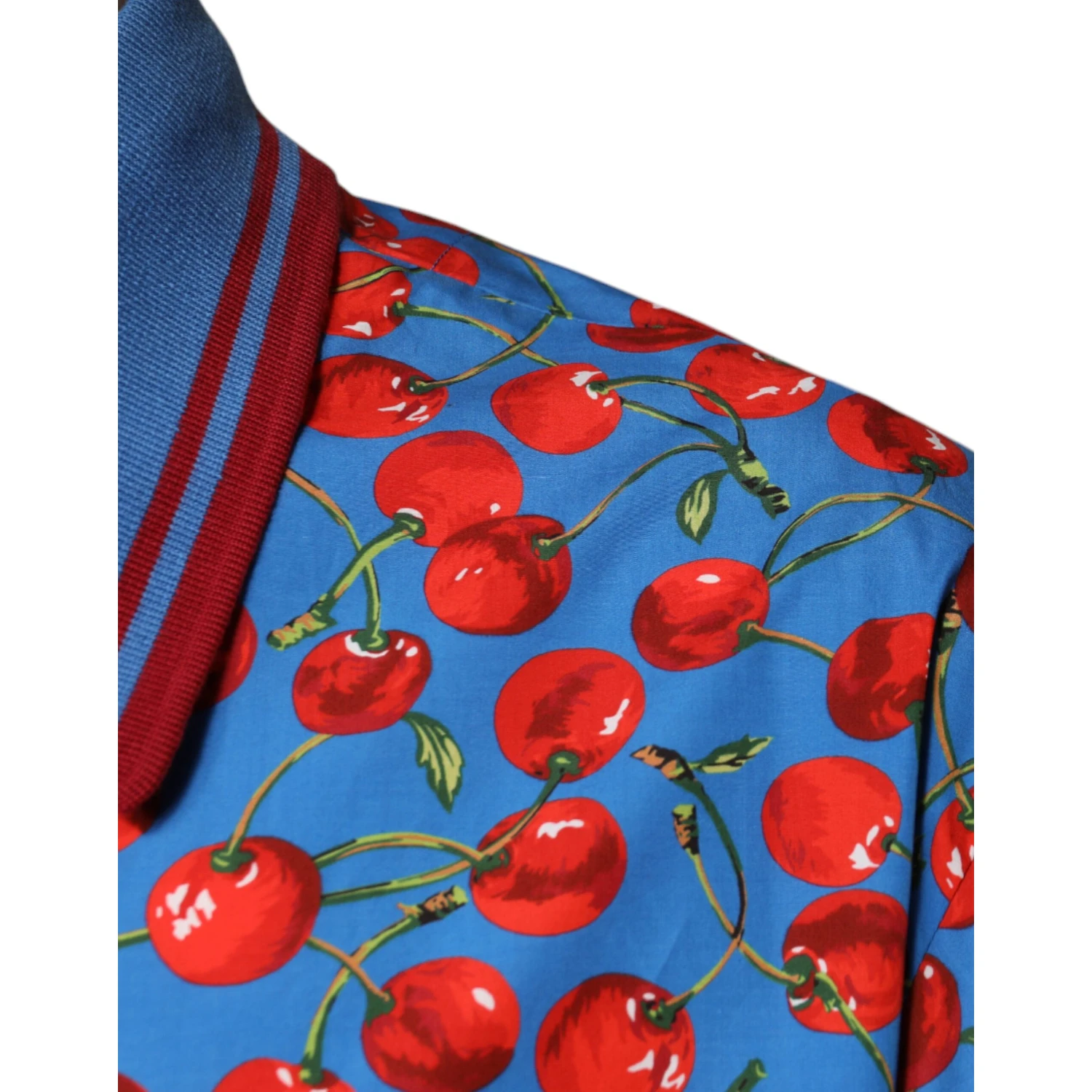 Blue Cherry Cotton Collared Men Polo T-shirt