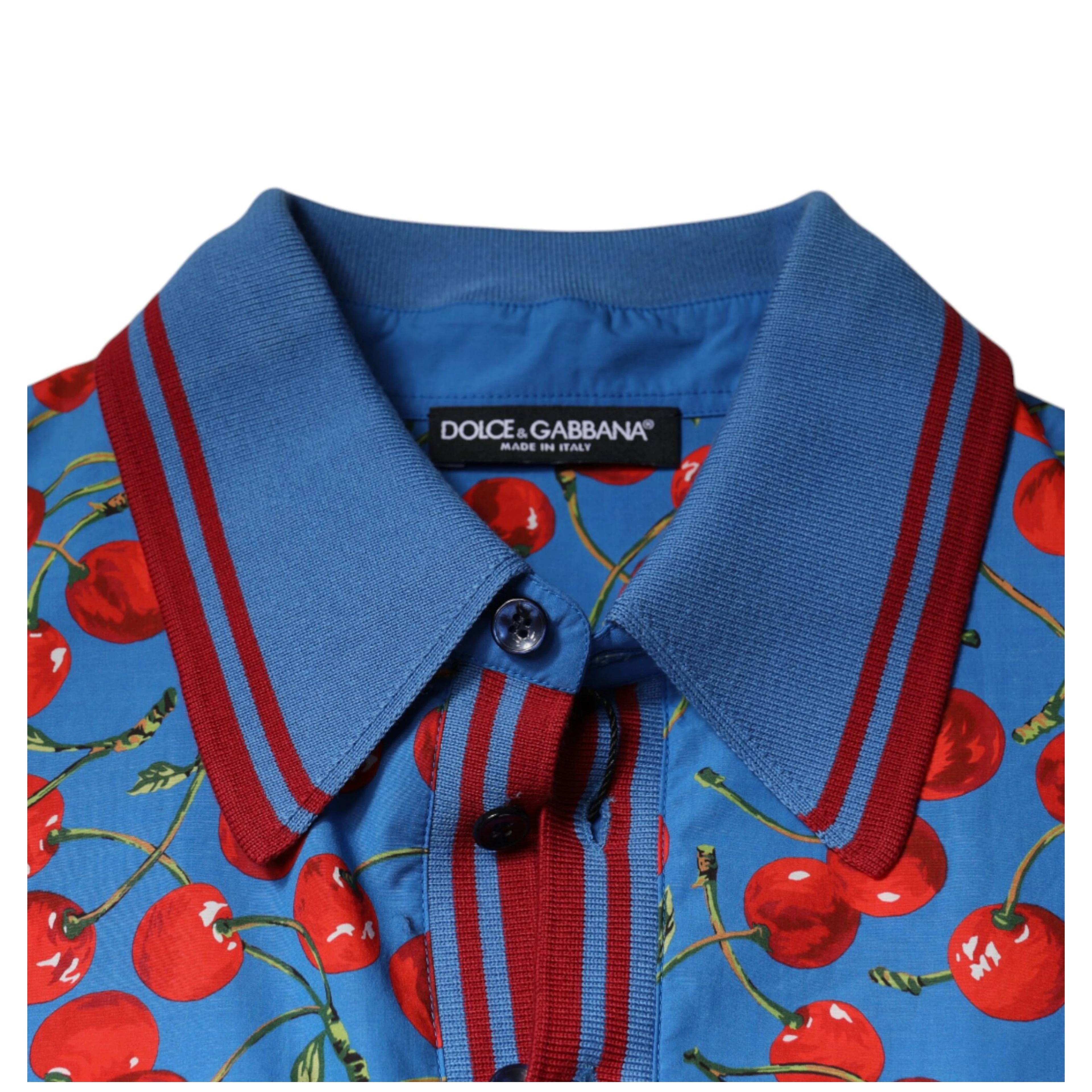 Blue Cherry Cotton Collared Men Polo T-shirt