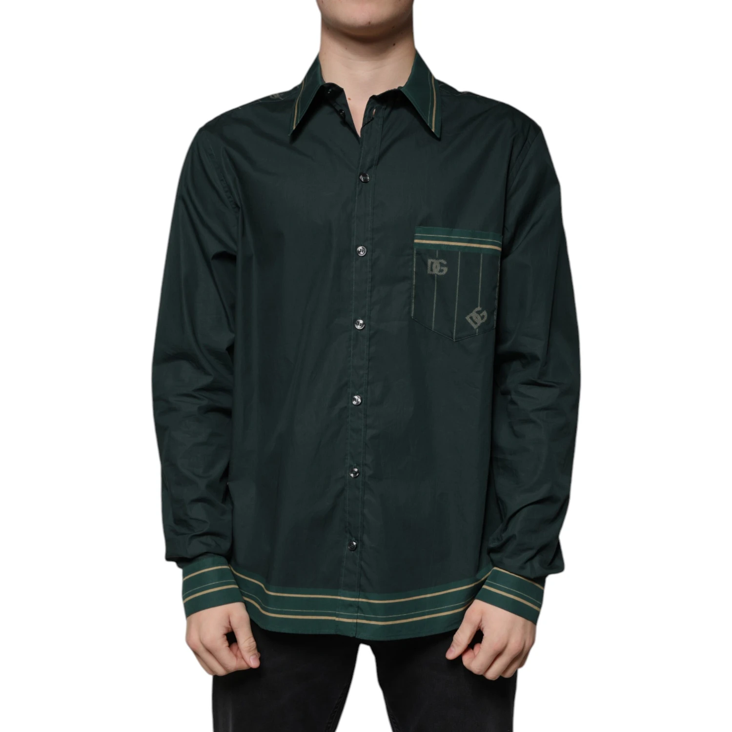 Green Logo Long Sleeve MARTINI Casual Shirt