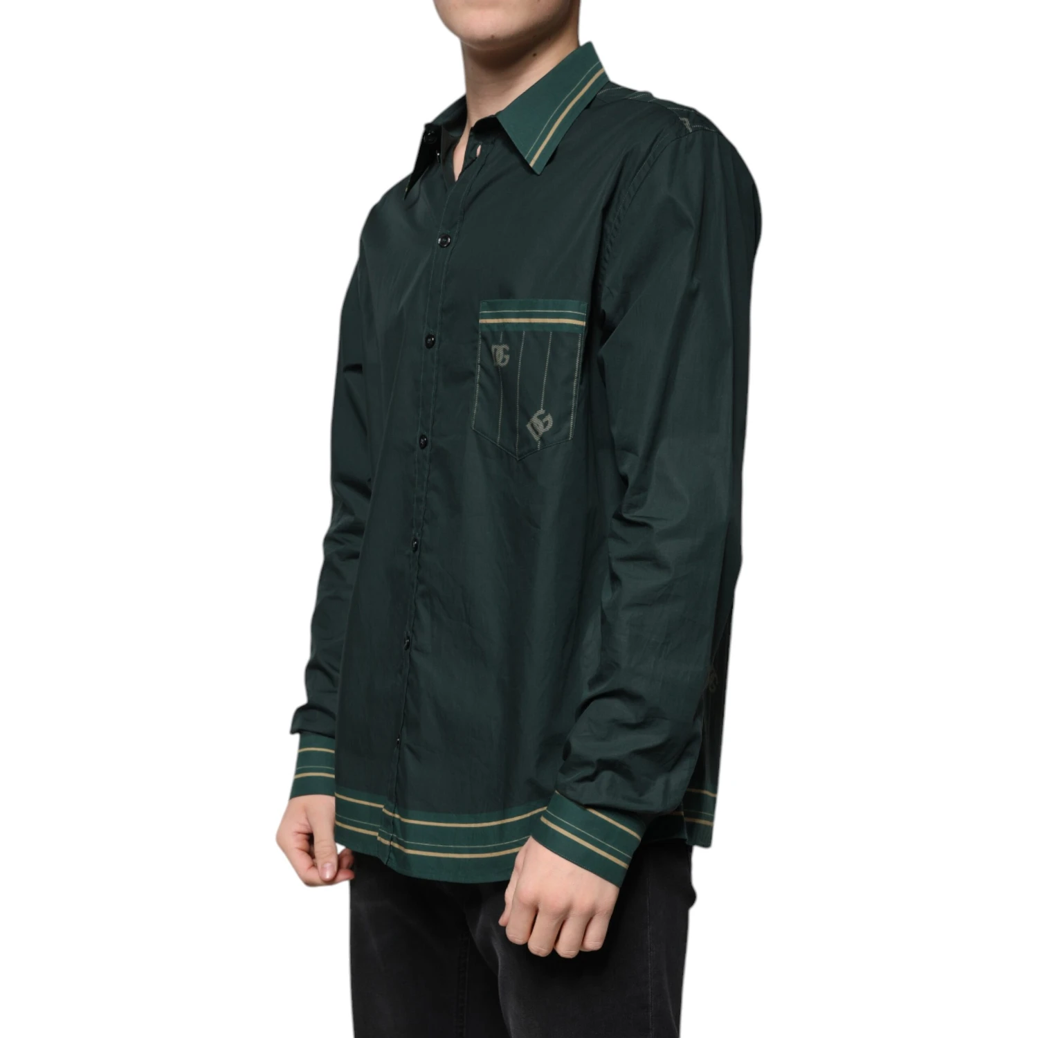 Green Logo Long Sleeve MARTINI Casual Shirt