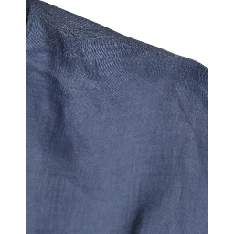 Blue Logo Long Sleeve Button Down Casual Shirt