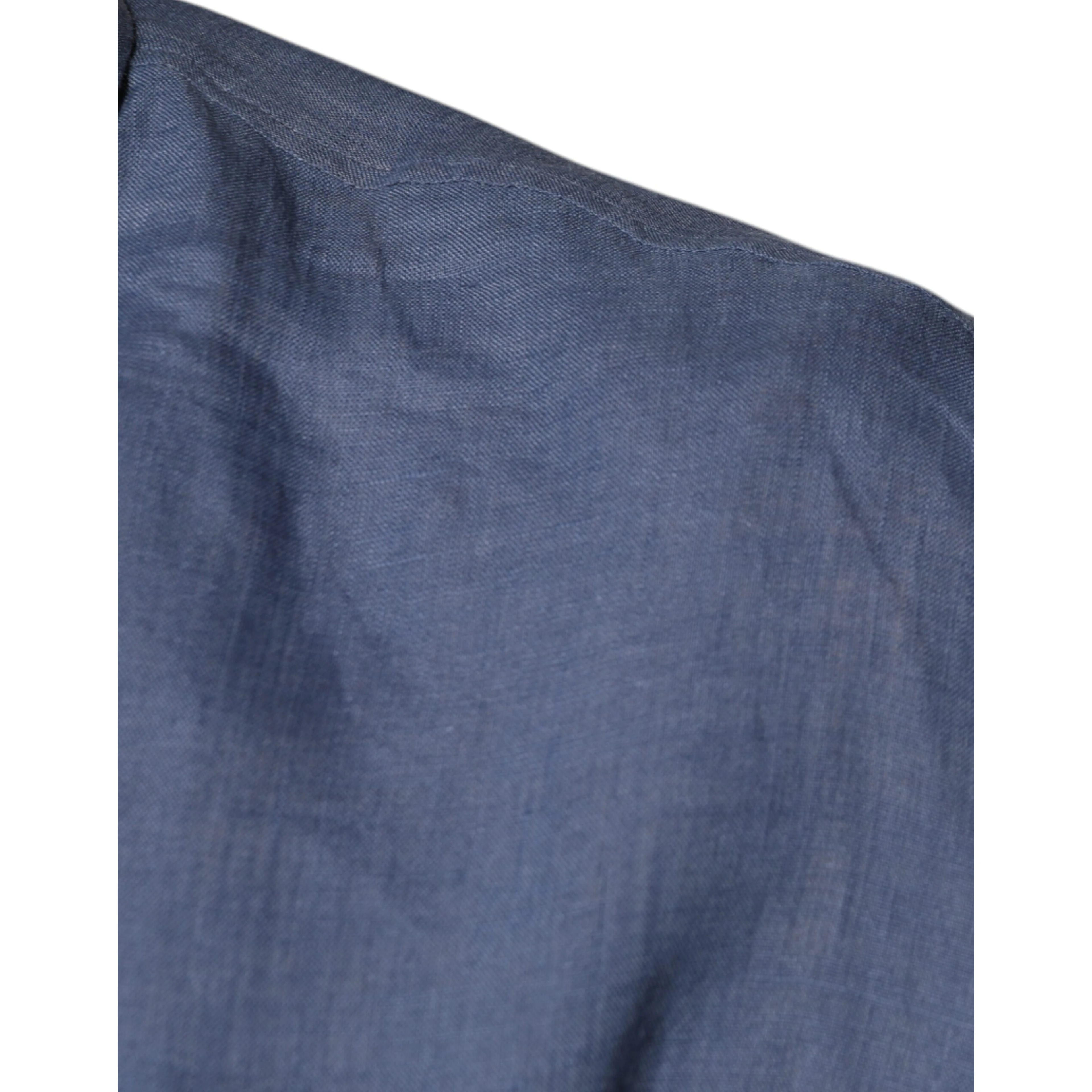 Blue Logo Long Sleeve Button Down Casual Shirt