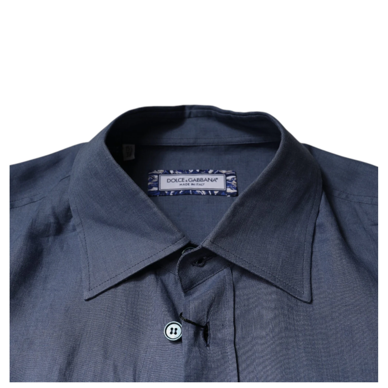 Blue Logo Long Sleeve Button Down Casual Shirt
