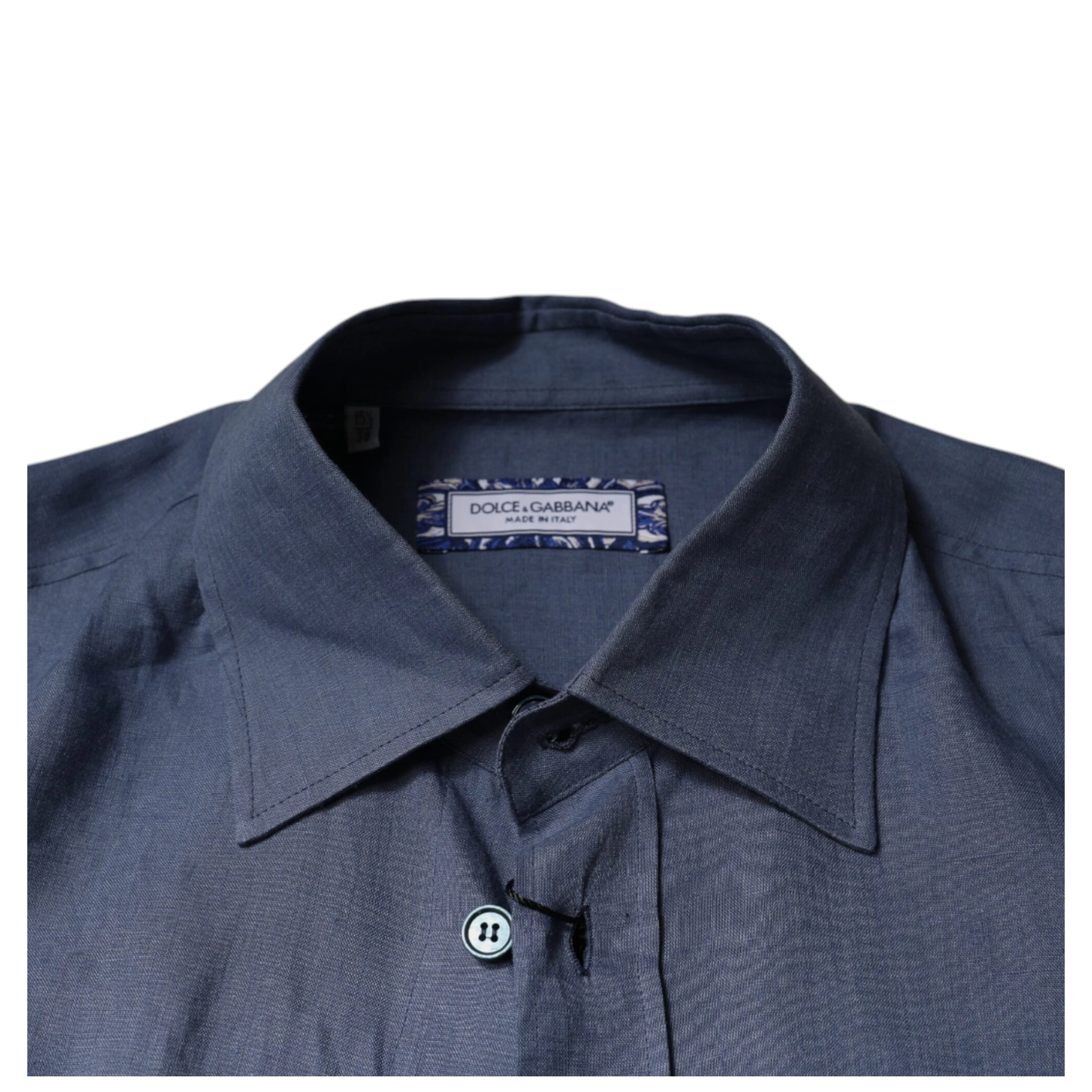 Blue Logo Long Sleeve Button Down Casual Shirt