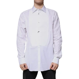 White Bib Cotton Poplin GOLD Formal Shirt