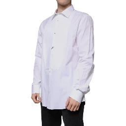 White Bib Cotton Poplin GOLD Formal Shirt