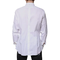 White Bib Cotton Poplin GOLD Formal Shirt