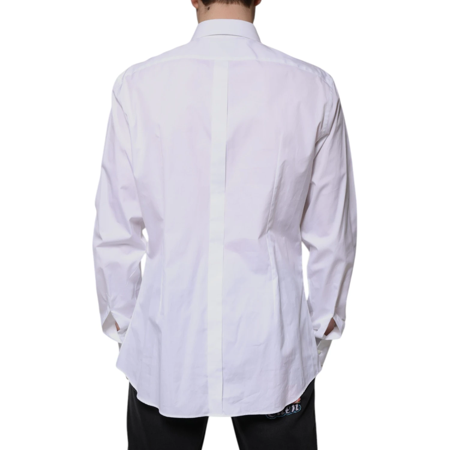 White Bib Cotton Poplin GOLD Formal Shirt