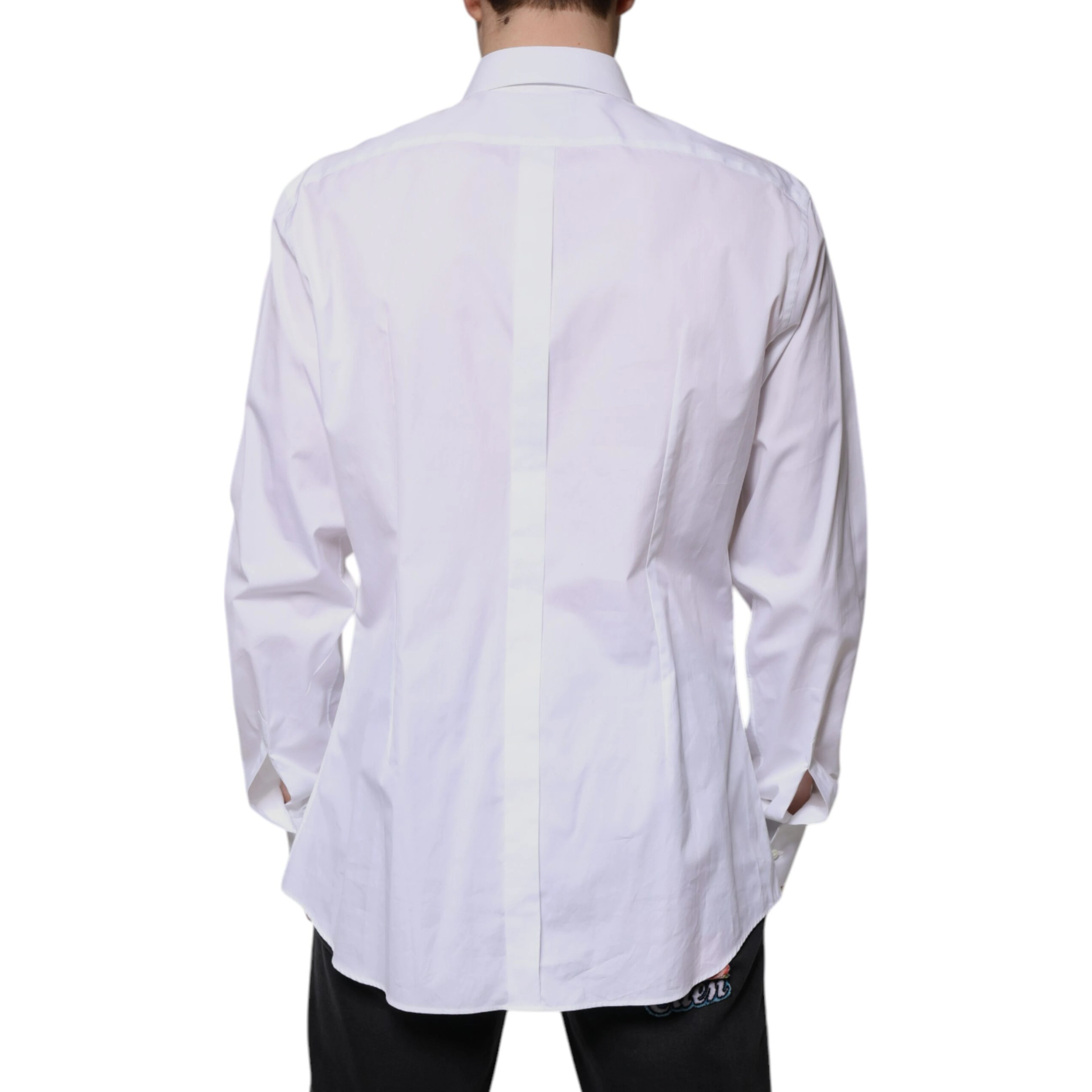 White Bib Cotton Poplin GOLD Formal Shirt