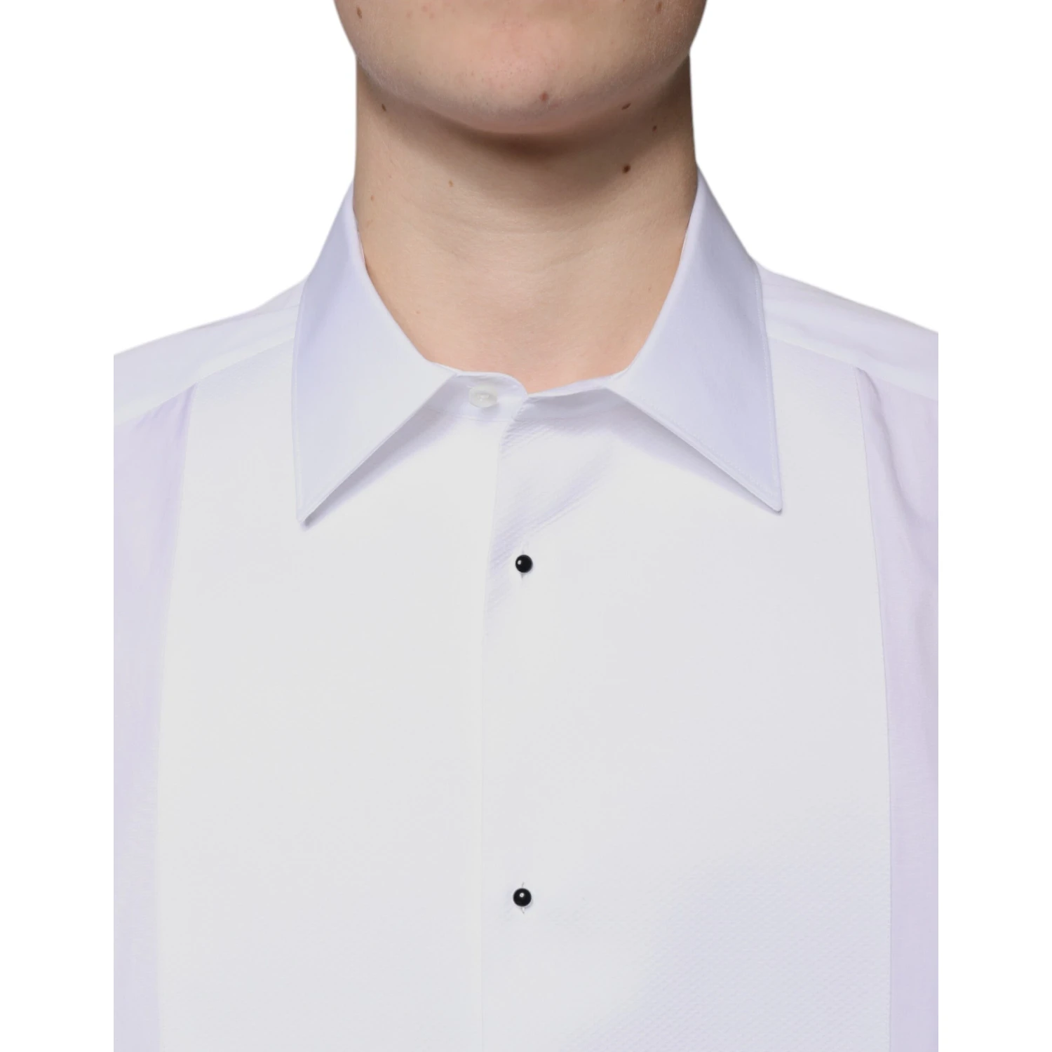 White Bib Cotton Poplin GOLD Formal Shirt