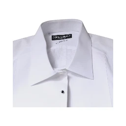 White Bib Cotton Poplin GOLD Formal Shirt
